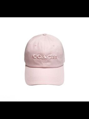 Coach Embroidered Logo Baseball Cap in Light Pink